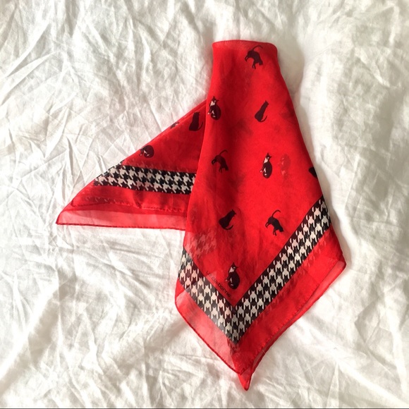 Vintage Cat Print Scarf by Liz Claiborne - Picture 1 of 3